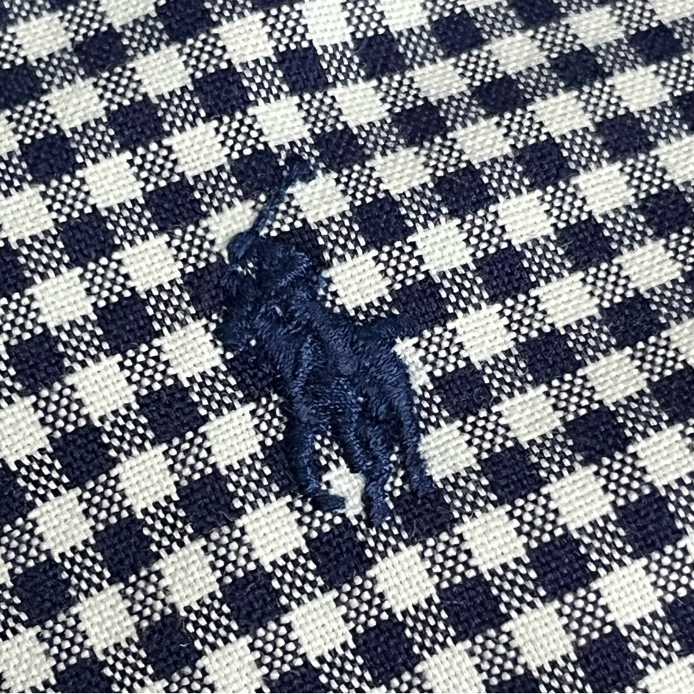 Polo Ralph Lauren Men’s Collared Button Down Gingham Cotton XXL Navy Blue White - Picture 4 of 12